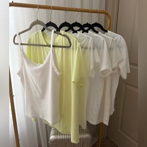 lululemon athletica White and Light Yellow Short Sleeve Tees